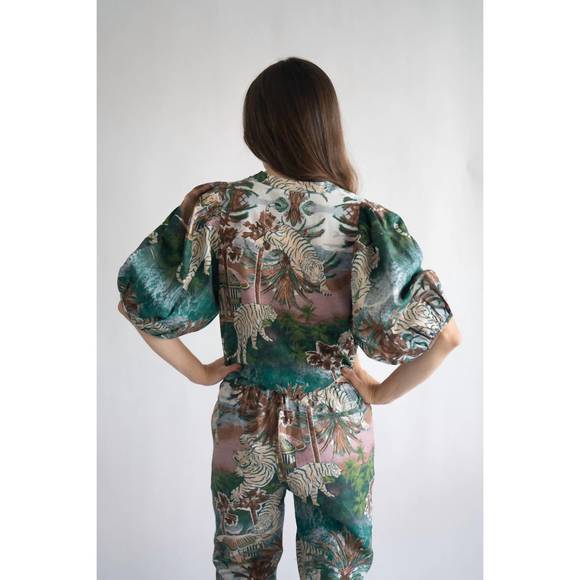 NEW LAS SUREÑAS balloon paradise shirt in green - Picture 3 of 4